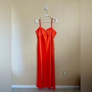 Gianni Bini - Diana Slip Satin Dress - Sweetheart Neckline - Orange - Size 10